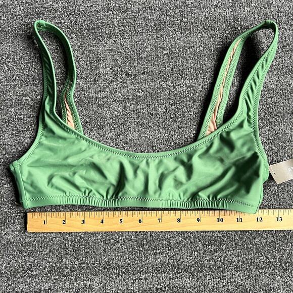 J. Crew Green Heritage Scoop Bikini Swimsuit Top NWT Size S - Picture 1 of 7
